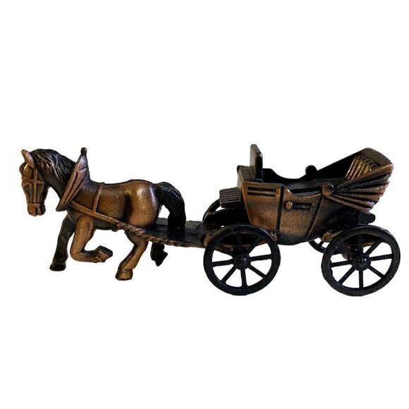 Bronze Look Metal Horse & Carriage Pencil Sharpener 4" x 1.5" - Picture 4 of 6